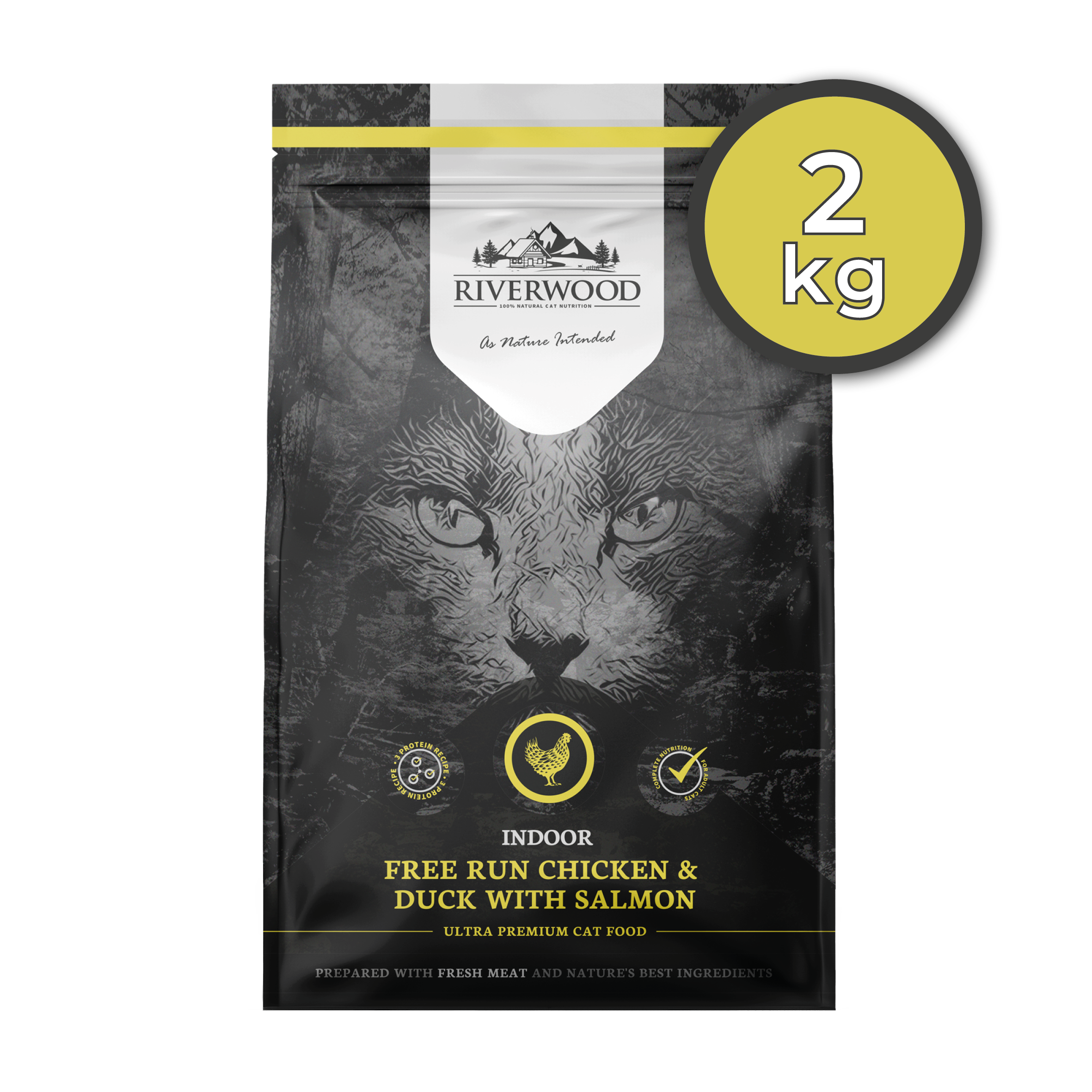 Dry cat food with meat | kibble | Indoor Chicken & Duck with