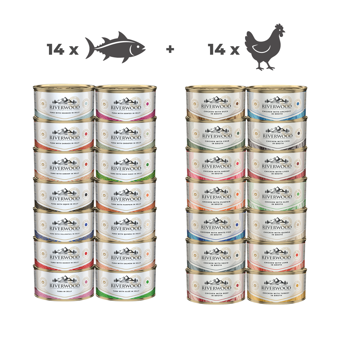 Caviar for Cats voordeel maandpakket | 14x Kip & 14x Tonijn