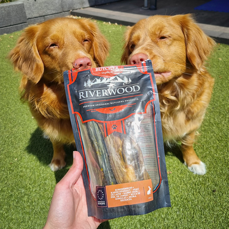 Friandises à mâcher à la viande | snacks secs pour chiens | Peau de lapin | 150 grammes