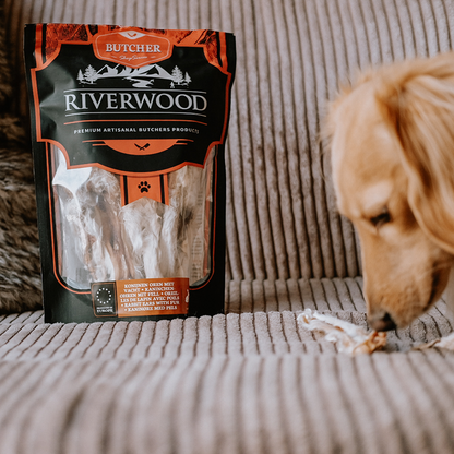 Kausnacks mit Fleisch | getrocknete Hundesnacks | Kaninchenohren mit Fell | 100 Gramm