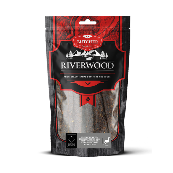 Hondensnacks met vlees | gedroogde snacks | Vleesstrips Ree | 150 gram