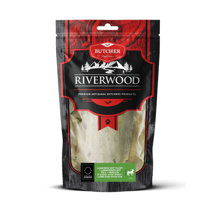 Chew snacks with meat | dried dog snacks | Lamb ears with fur | 100 grams