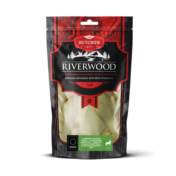 Kauwsnacks met vlees | gedroogde hondensnacks | Lamsoren zonder vacht | 100 gram