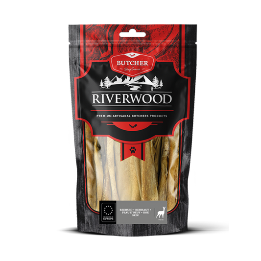 Chew snacks with meat | dried dog snacks | Roe deer skin | 200 grams