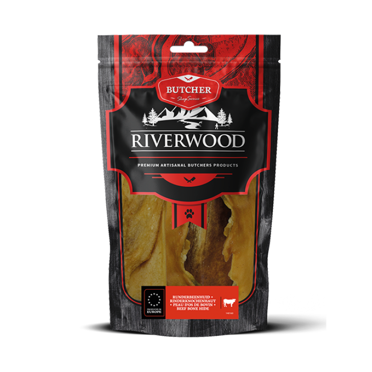 Chew snacks with meat | dried dog snacks | Beef head skin 15 cm | 200 grams