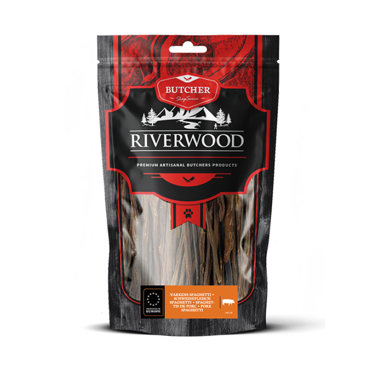 Kauwsnacks met vlees | gedroogde hondensnacks | Varkensspaghetti | 100 gram