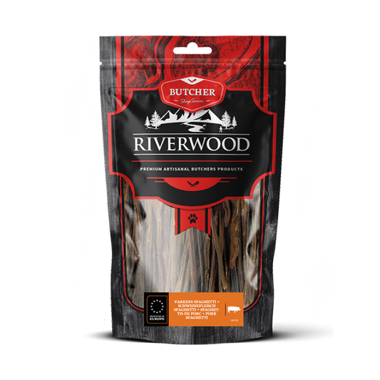 Kauwsnacks met vlees | gedroogde hondensnacks | Varkensspaghetti | 100 gram