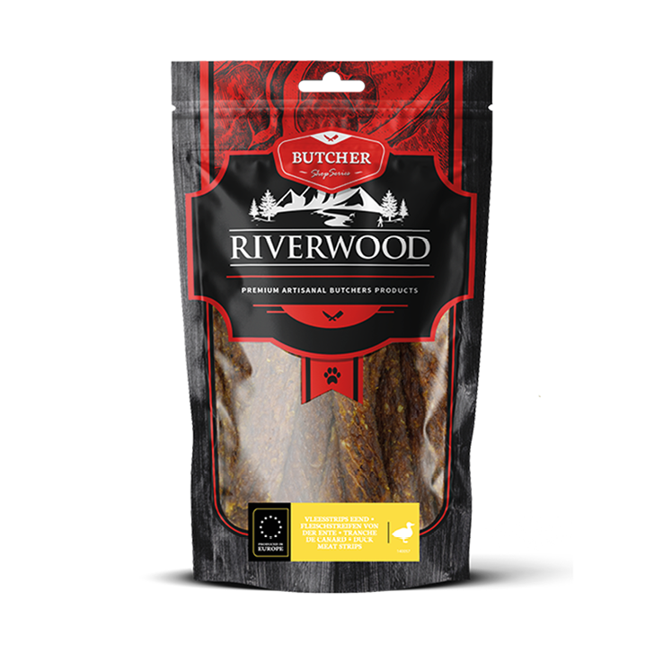 Hondensnacks met vlees | gedroogde snacks | Vleesstrips Eend | 150 gram