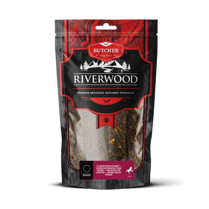 Hondensnacks met vlees | gedroogde snacks | Vleesstrips Paard | 150 gram