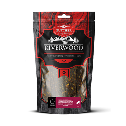 Hondensnacks met vlees | gedroogde snacks | Vleesstrips Paard | 150 gram