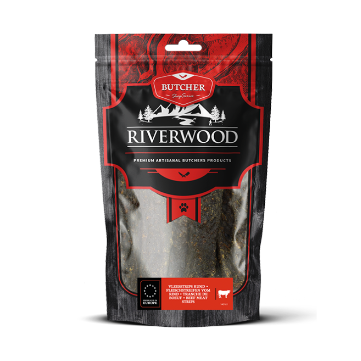Hundesnacks mit Fleisch | getrocknete Snacks | Fleischstreifen Rind | 150 Gramm