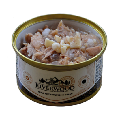 Comida húmeda para gatos con pescado | Atún con calamar | 85 gramos | Caviar para gatos