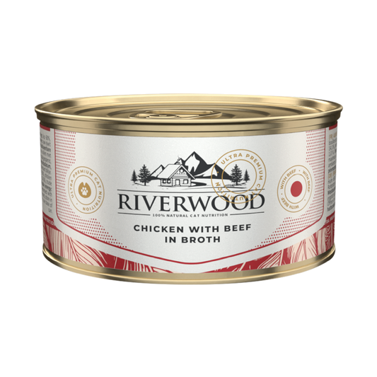 Wet food for cats | Chicken with Beef in Broth | 85 gram