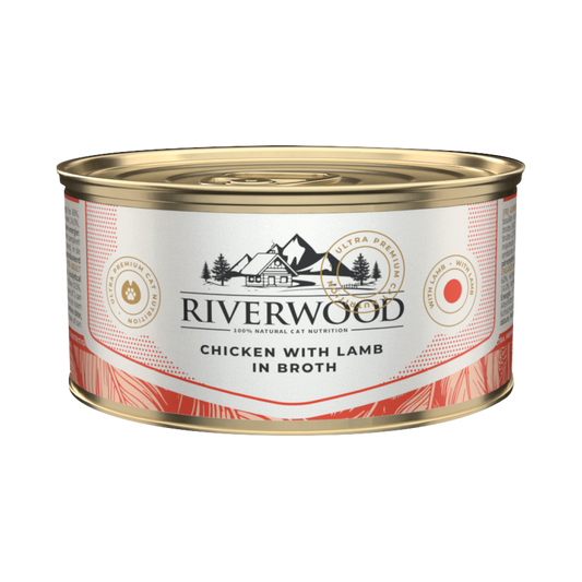 Wet food for cats | Chicken with Lamb in Broth | 85 gram