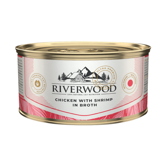Wet food for cats | Chicken with Shrimp in Broth | 85 gram