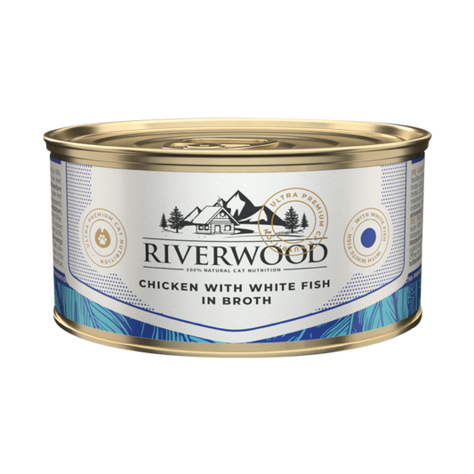 Wet food for cats | Chicken with Whitefish in Broth | 85 gram