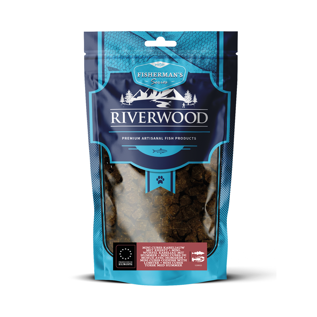 Dog snacks with fish | reward snacks | Mini Cubes Cod with Lobster | 125 grams