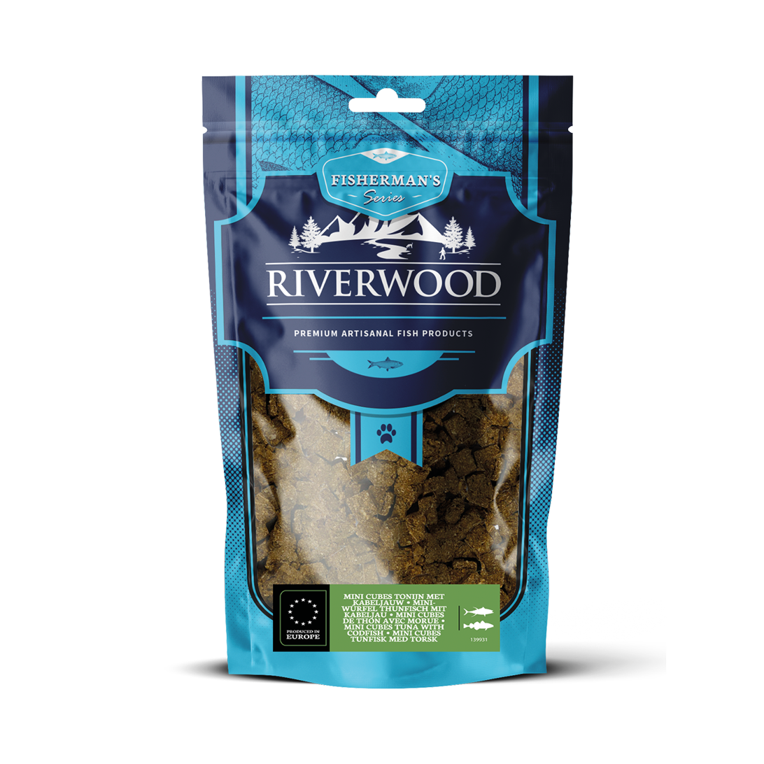 Dog snacks with fish | reward snacks | Mini Cubes Cod with Tuna | 125 grams