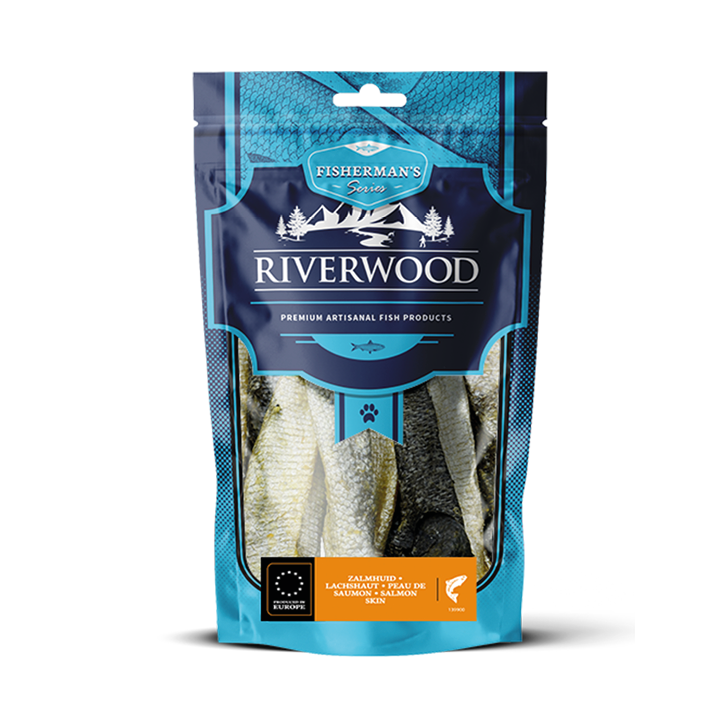 Kausnacks mit Fisch | getrocknete Hundesnacks | Lachshäute 18-22 cm | 150 Gramm
