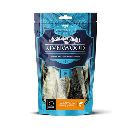 Kausnacks mit Fisch | getrocknete Hundesnacks | Lachshäute 18-22 cm | 150 Gramm