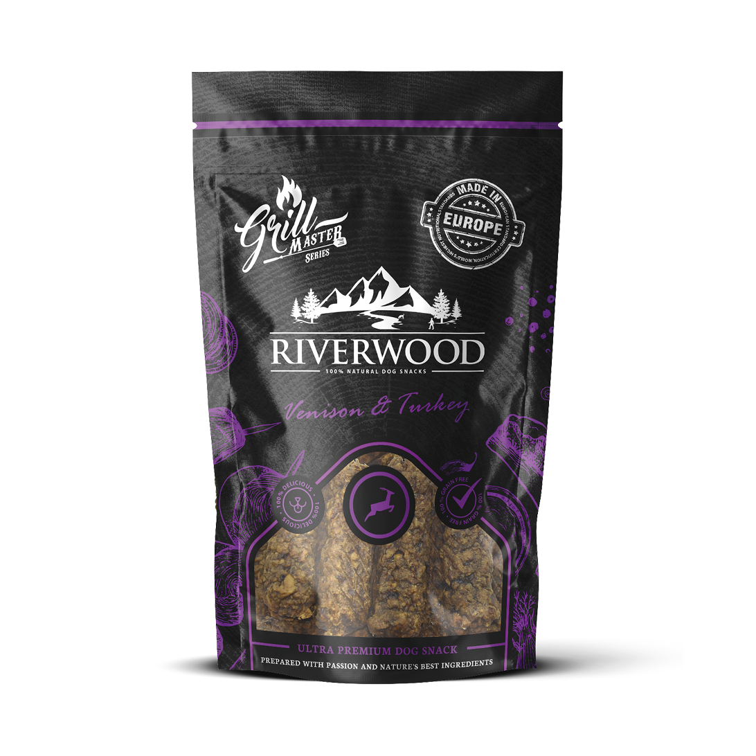 Snacks para perros con carne | snacks de recompensa | Grillmaster Ciervo y pavo | 100 gramos