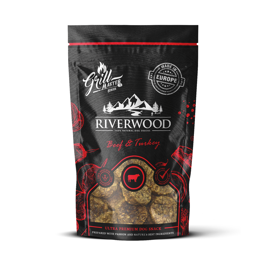 Snacks para perros con carne | snacks de recompensa | Grillmaster Res y Pavo | 100 gramos