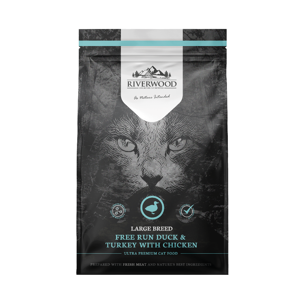 Droog kattenvoer met vlees | brokken | Large Breed | Eend & Kalkoen met Kip | 2kg
