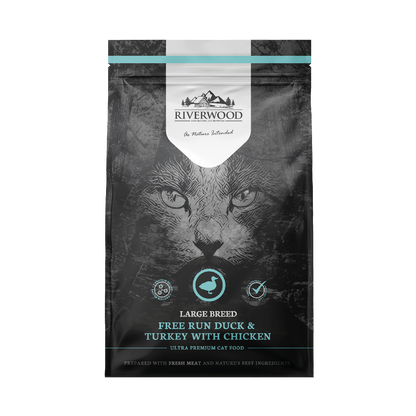 Droog kattenvoer met vlees | brokken | Large Breed | Eend & Kalkoen met Kip | 2kg