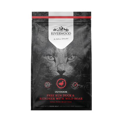 Droog kattenvoer met vlees | brokken | Outdoor Eend & Rendier met Everzwijn | 2kg