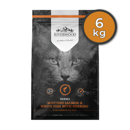 Dry cat food with meat | kibble | Derma Scottish Salmon & Whitefish with Herring | 6kg