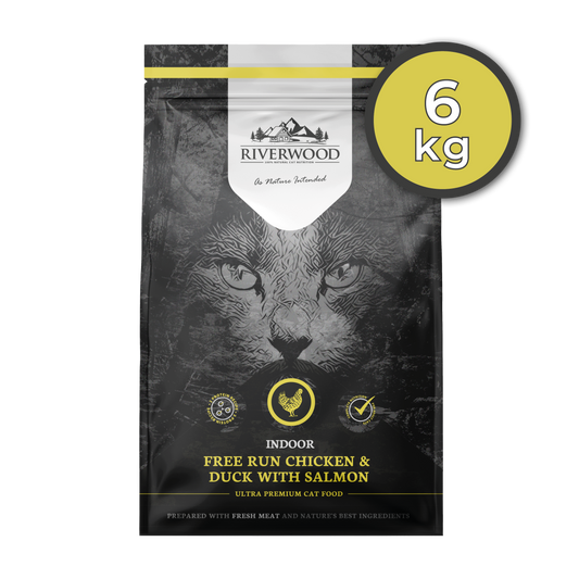 Droog kattenvoer met vlees | brokken | Indoor Kip & Eend met Zalm | 6kg