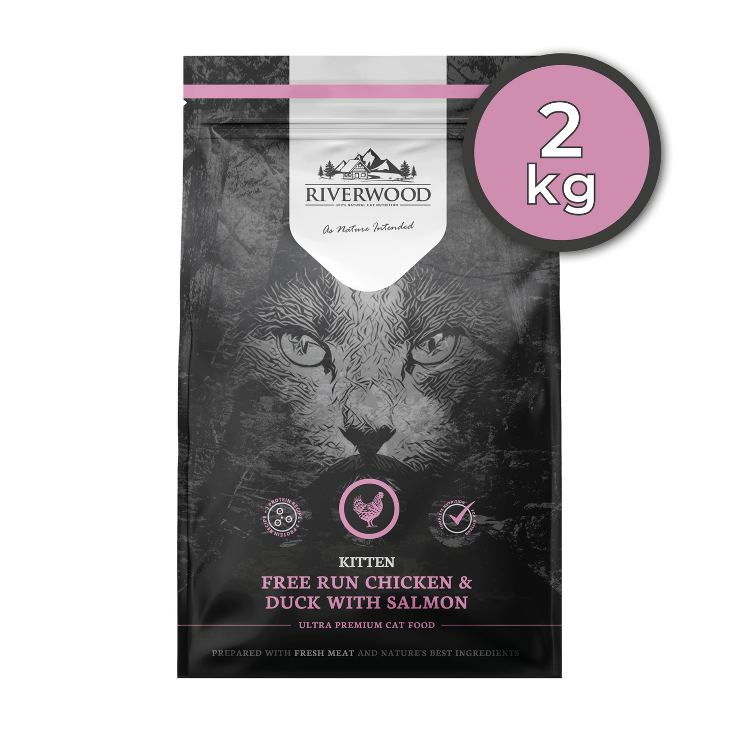 Droog kittenvoer | brokken | Kitten Kip & Eend met Zalm | 2kg
