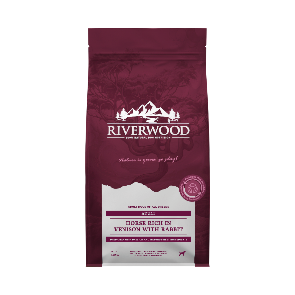 Alimento seco para perros con carne | croquetas | Caballo y ciervo con conejo | 12kg