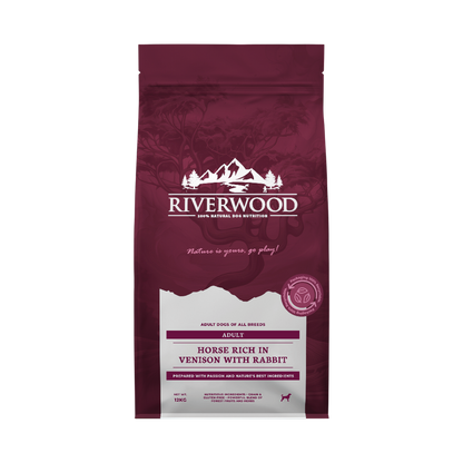 Alimento seco para perros con carne | croquetas | Caballo y ciervo con conejo | 12kg