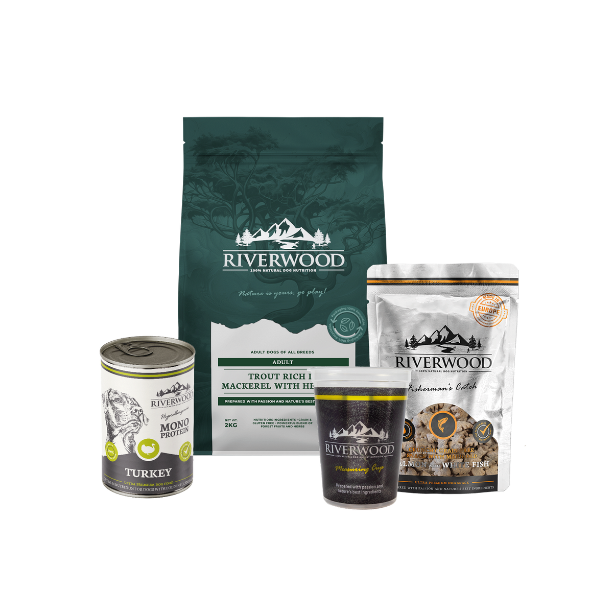 Hundefutter mit Fisch | Futterpaket Adult | Forelle & Makrele mit Hering XL