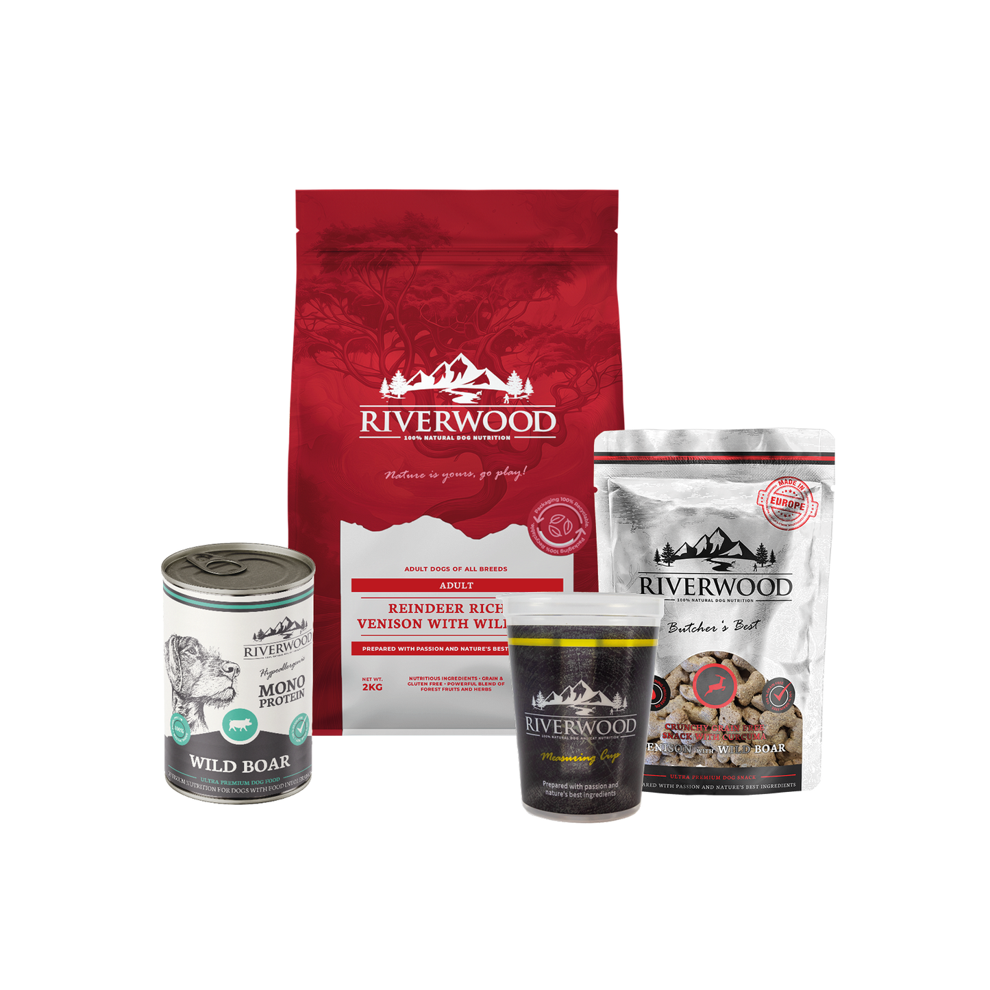 Nourriture pour chiens à la viande | Pack alimentaire Renne et Cerf avec Sanglier XL