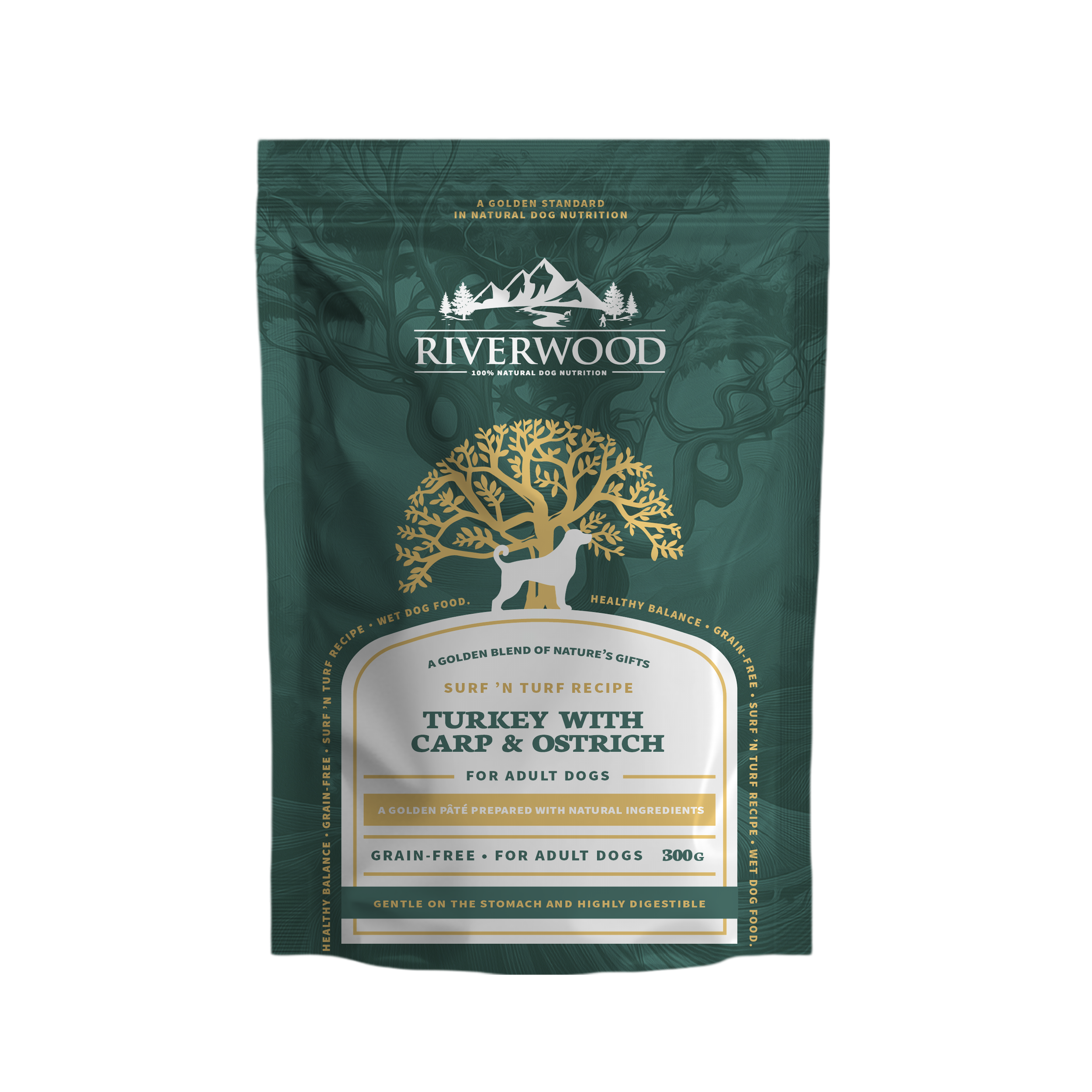 Natvoer vlees en vis | hond | Adult Surf 'n Turf Kalkoen met Struisvogel & Karper | 300 gram