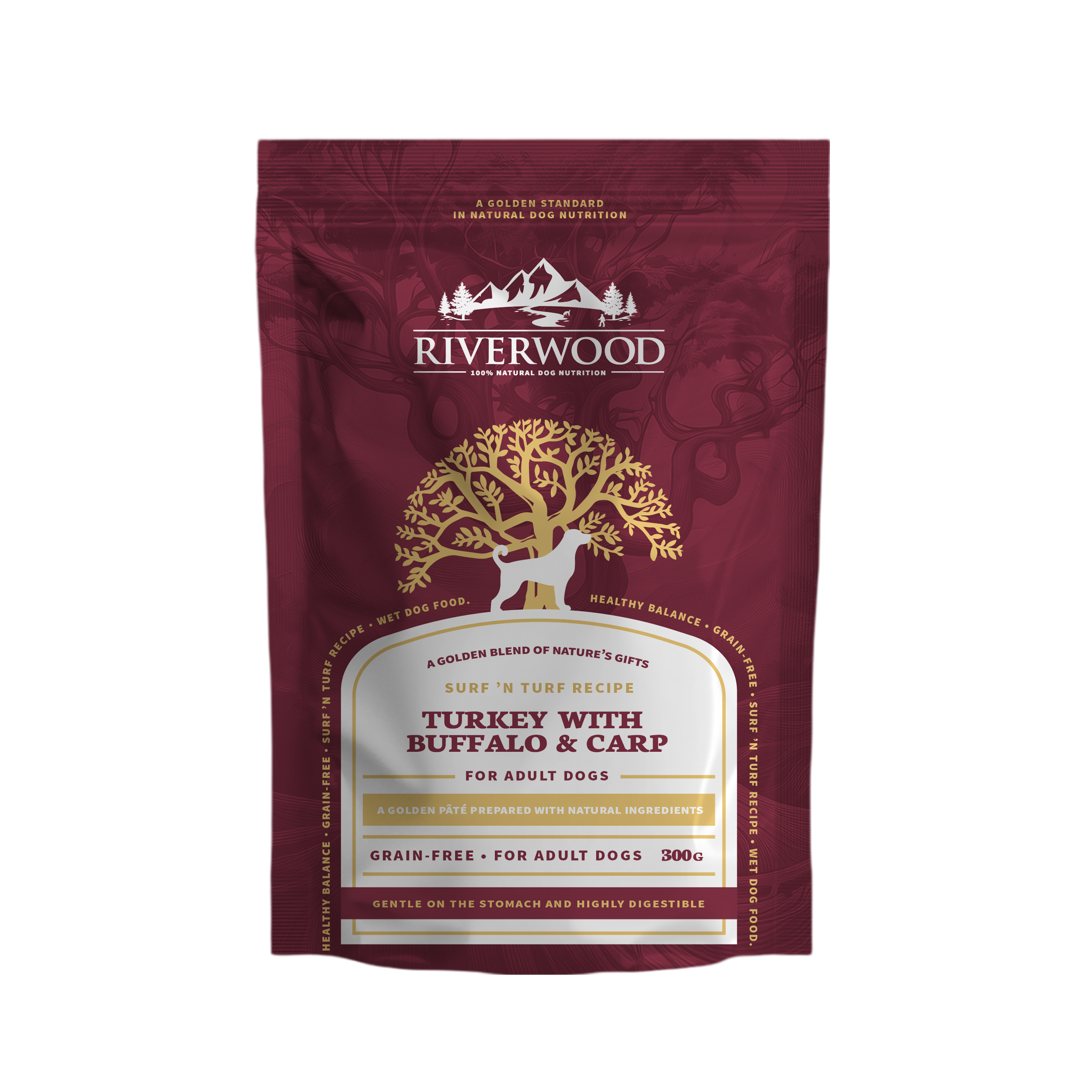 Natvoer vlees en vis | hond | Adult Surf 'n Turf Kalkoen met Buffel & Karper | 300 gram